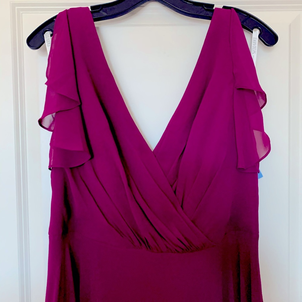 NWT David’s Bridal Bridesmaid Dress Sangria sz 14